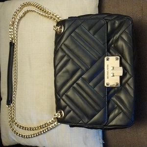 Michael Kors, Black with chain strap, purse.